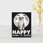 Happy Howl-o-ween Lazy Halloween Costume Cute Dog Kaart (Gele Bloem)