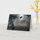 Happy "Howl"tussen Husky Dog en Witch Kaart (Gele Bloem)