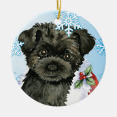 Happy Howliday Affenpinscher Keramisch Ornament (Voorkant)