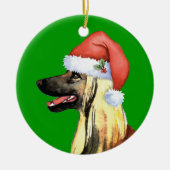 Happy Howliday Afghan Hound Keramisch Ornament (Voorkant)