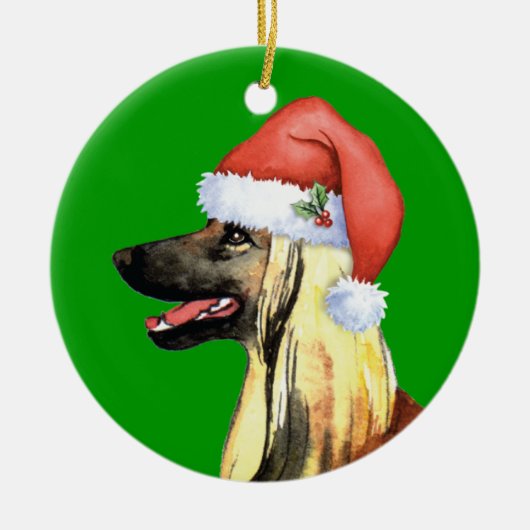 Happy Howliday Afghan Hound Keramisch Ornament (Voorkant)