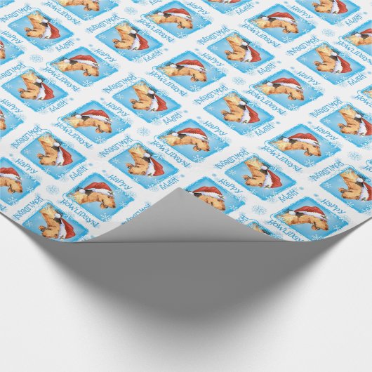 Happy Howliday Airedale Cadeaupapier (Hoek)