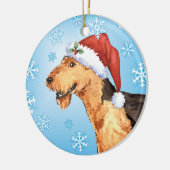 Happy Howliday Airedale Keramisch Ornament (Links)