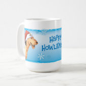 Happy Howliday Airedale Koffiemok (Voorkant links)