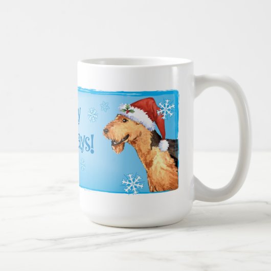 Happy Howliday Airedale Koffiemok (Rechts)