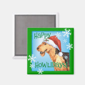 Happy Howliday Airedale Magneet (Voorkant / Achterkant)