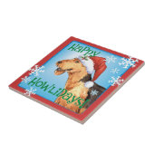 Happy Howliday Airedale Tegeltje (Zijkant)