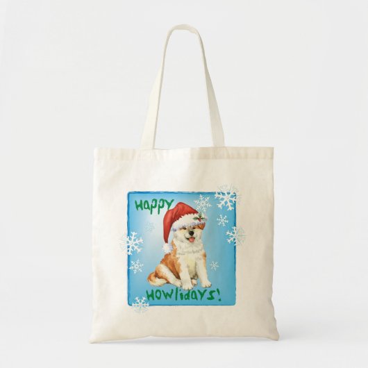 Happy Howliday Akita Tote Bag (Voorkant)