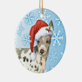 Happy Howliday American Hairless Terrier Keramisch Ornament (Rechts)