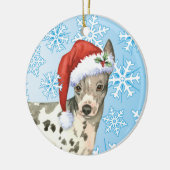 Happy Howliday American Hairless Terrier Keramisch Ornament (Links)