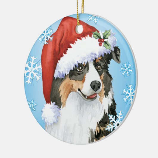Happy Howliday Aussie Keramisch Ornament (Links)