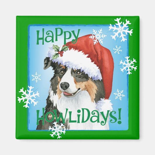 Happy Howliday Aussie Magneet (Voorkant)