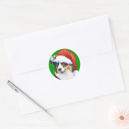 Happy Howliday Aussie Ronde Sticker (Envelop)