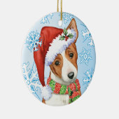 Happy Howliday Basenji Keramisch Ornament (Rechts)