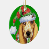 Happy Howliday Basset Keramisch Ornament (Rechts)