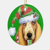 Happy Howliday Basset Keramisch Ornament (Links)