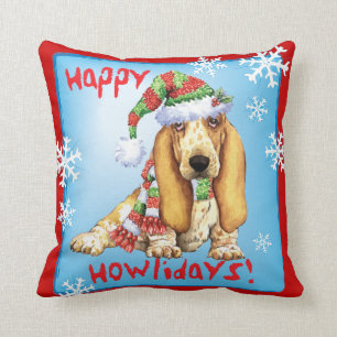 Happy Howliday Basset Kussen