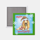 Happy Howliday Basset Magneet (Voorkant / Achterkant)