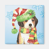 Happy Howliday Beagle Magneet (Voorkant)