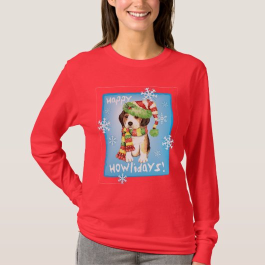 Happy Howliday Beagle T-shirt (Voorkant)