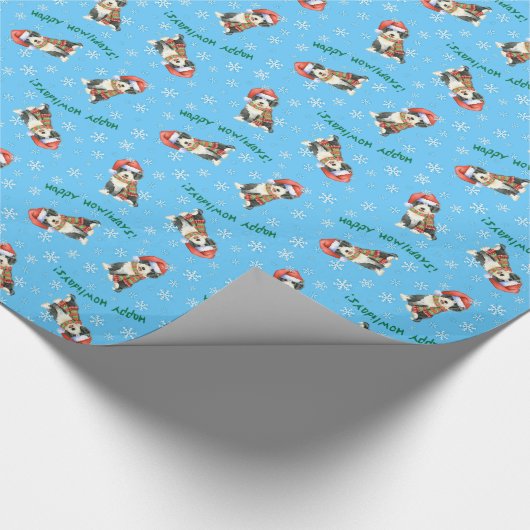 Happy Howliday Beardie Cadeaupapier (Hoek)