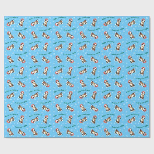 Happy Howliday Beardie Cadeaupapier (Vlak)