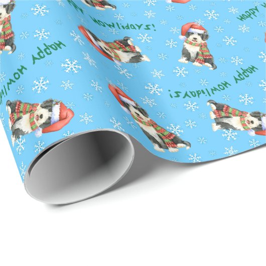 Happy Howliday Beardie Cadeaupapier (Rol Hoek)