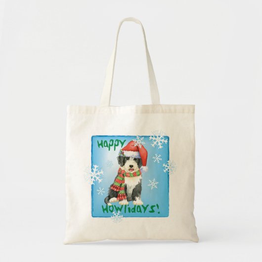 Happy Howliday Beardie Tote Bag (Voorkant)