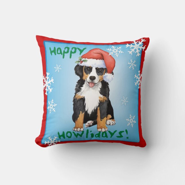 Happy Howliday Berner Kussen (Voorkant)