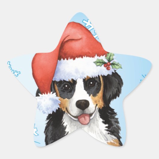 Happy Howliday Berner Ster Sticker (Voorkant)