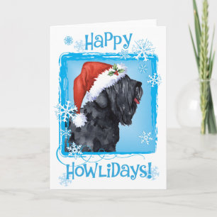 Happy Howliday Black Russische terrier Feestdagen Kaart
