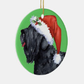 Happy Howliday Black Russische terrier Keramisch Ornament (Rechts)