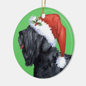 Happy Howliday Black Russische terrier Keramisch Ornament (Links)