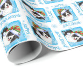 Happy Howliday Border Collie Cadeaupapier (Rol Hoek)