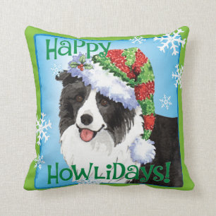 Happy Howliday Border Collie Kussen