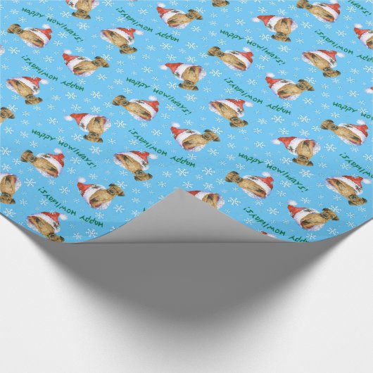 Happy Howliday Border Terrier Cadeaupapier (Hoek)