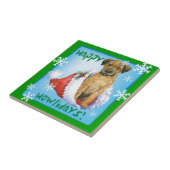 Happy Howliday Border Terrier Tegeltje (Zijkant)