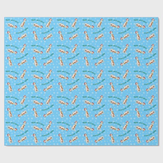 Happy Howliday Borzoi Cadeaupapier (Vlak)