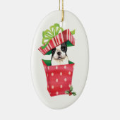 Happy Howliday Boston Terrier Keramisch Ornament (Rechts)