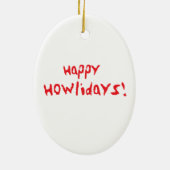 Happy Howliday Boston Terrier Keramisch Ornament (Achterkant)