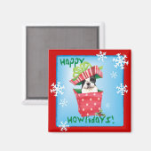 Happy Howliday Boston Terrier Magneet (Voorkant / Achterkant)