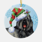 Happy Howliday Bouvier Keramisch Ornament (Voorkant)