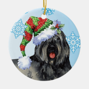 Happy Howliday Bouvier Keramisch Ornament