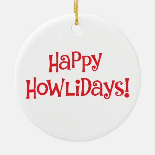 Happy Howliday Bouvier Keramisch Ornament (Achterkant)