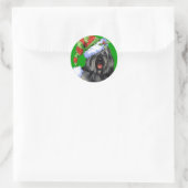 Happy Howliday Bouvier Ronde Sticker (Tas)