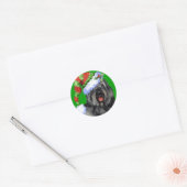 Happy Howliday Bouvier Ronde Sticker (Envelop)