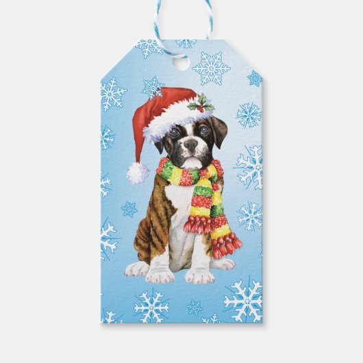 Happy Howliday Boxer Cadeaulabel (Voorkant)