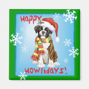 Happy Howliday Boxer Magneet