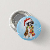 Happy Howliday Boxer Ronde Button 3,2 Cm (Voorkant /achterkant)
