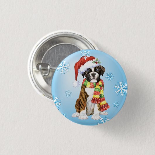 Happy Howliday Boxer Ronde Button 3,2 Cm (Voorkant /achterkant)